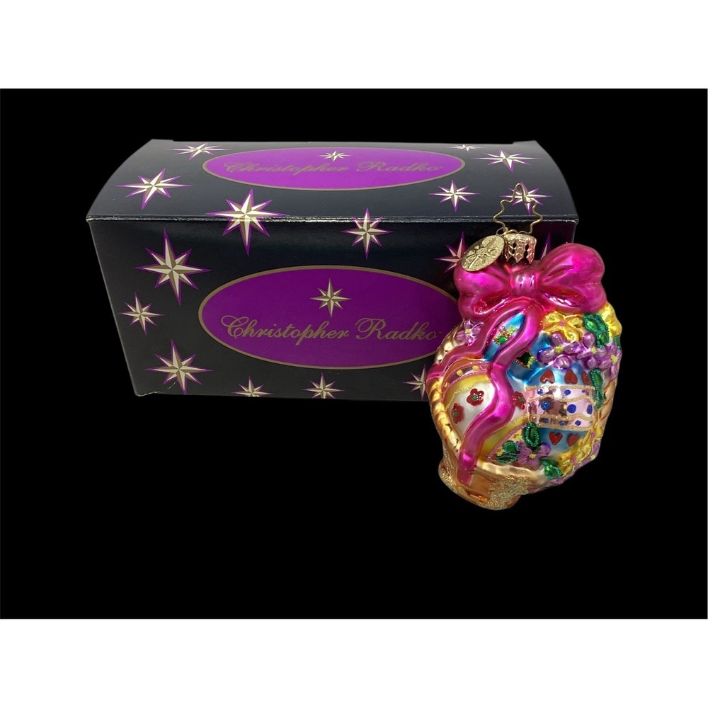 Christopher Radko EASTER BONANZA Ornament Egg Basket Original Box